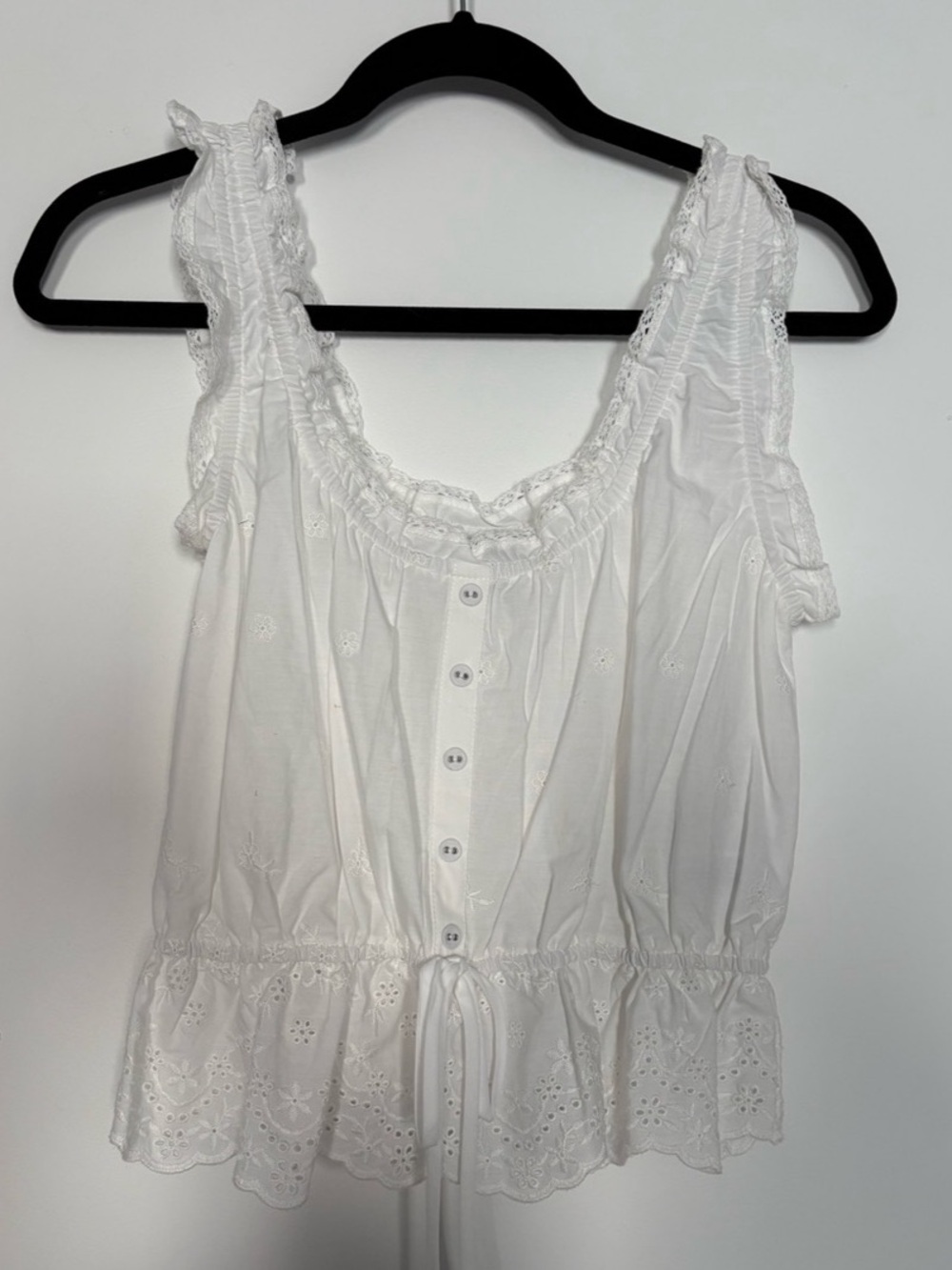 Wild Fable Eyelet Button-Front Tank Top